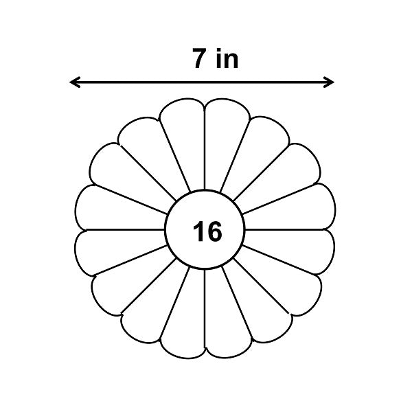 16-petal Dresden plate EPP papers 7" diameter