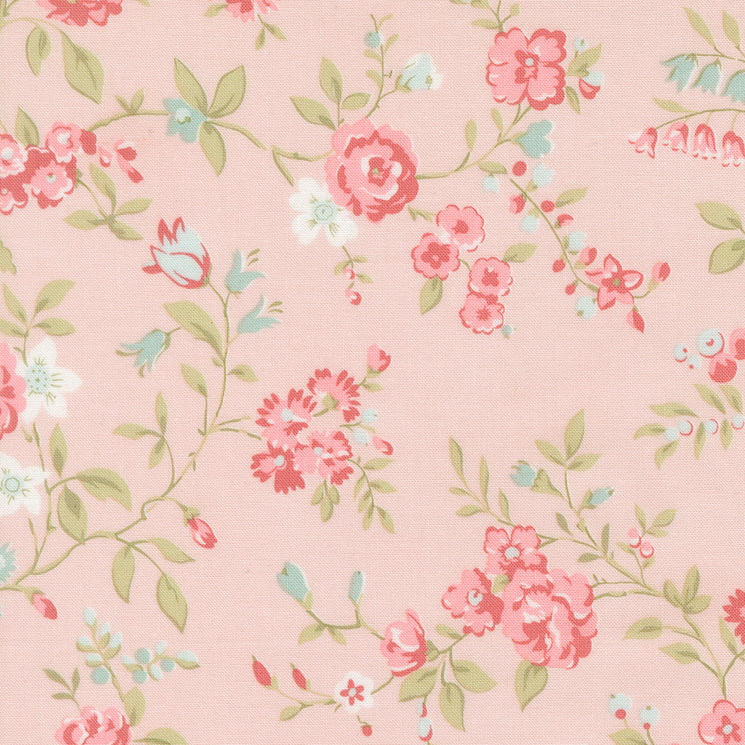 Abide by Brenda Riddle from Moda large floral print on pink background 18790 12