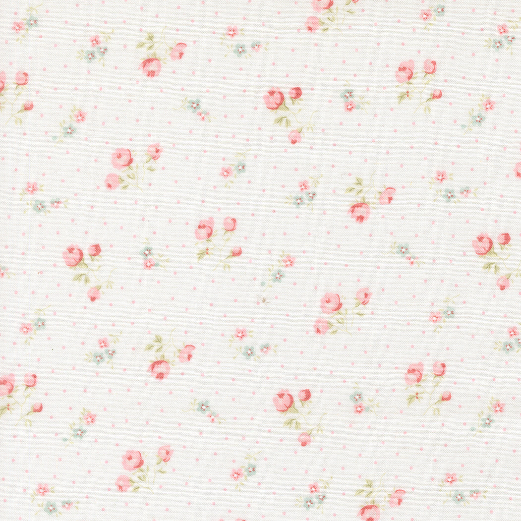 Abide from Brenda Riddle from Moda Medium floral print on white background 18792 11