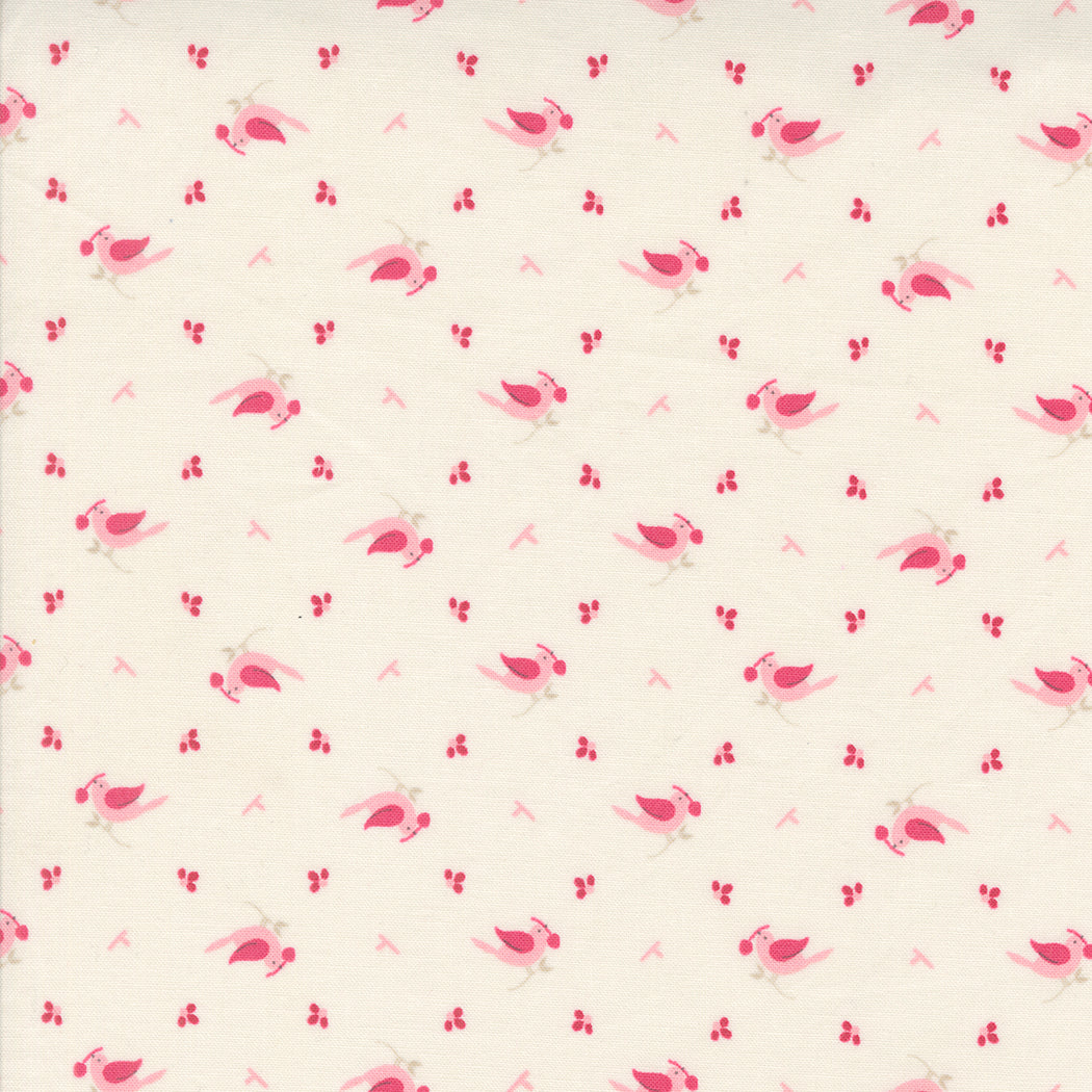 Hollyhock & Roses from Moda pink bird design 3053 12