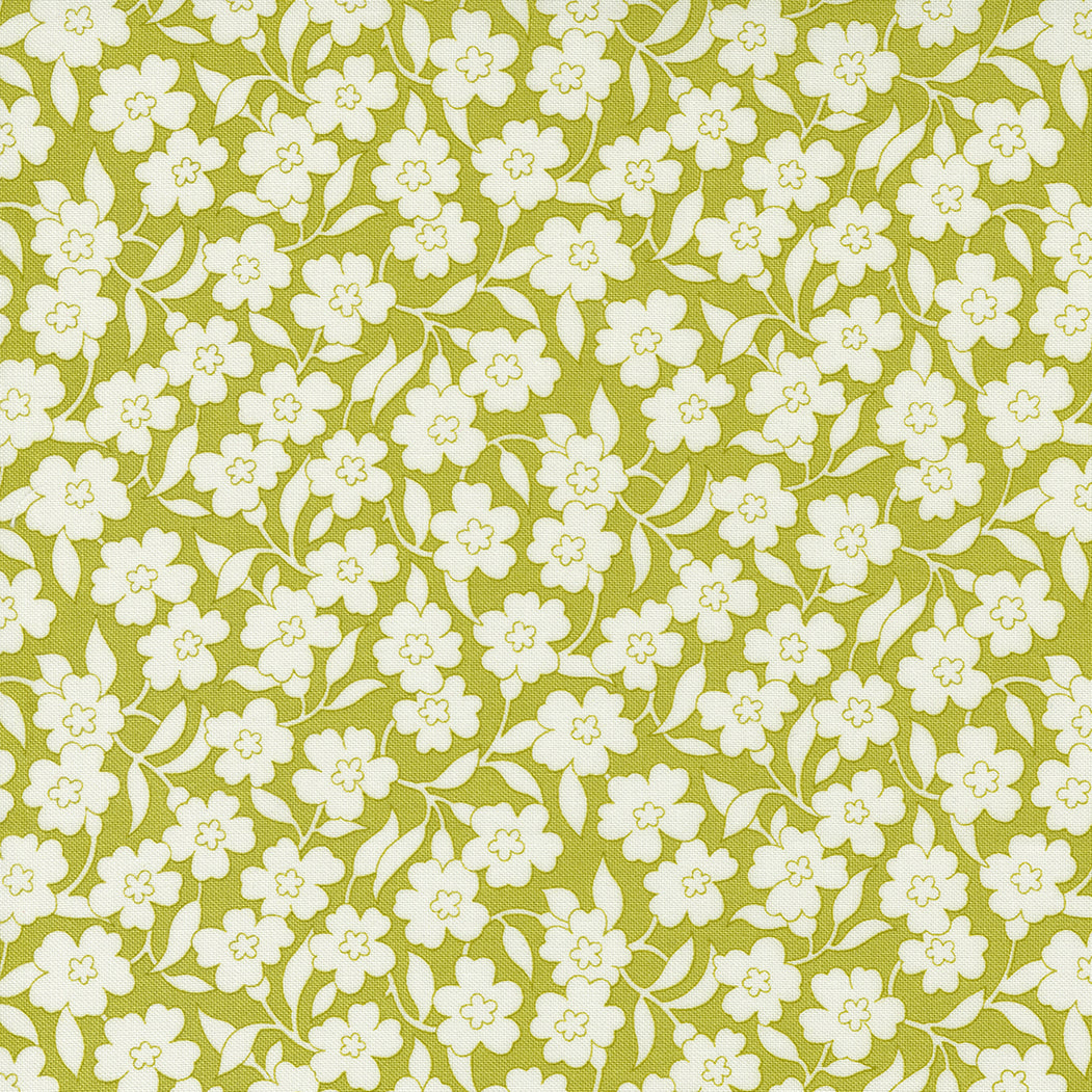 Flower Power from Moda - small all over design in avocado green 33711 26