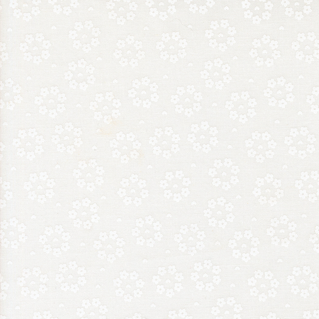 Raspberry Summer for Moda White flower on white. 37695 21