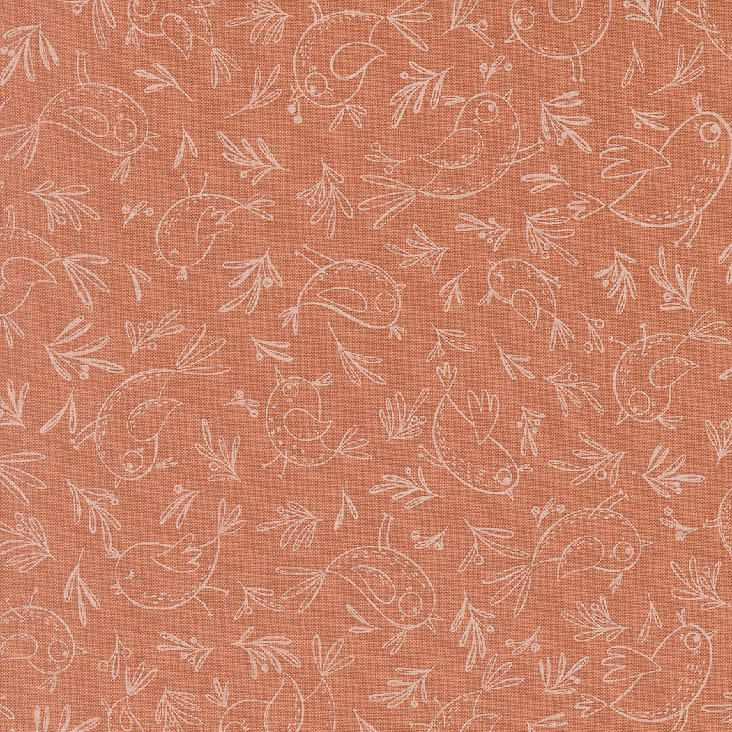 Chirp for Moda bird pattern clay background 38034 14