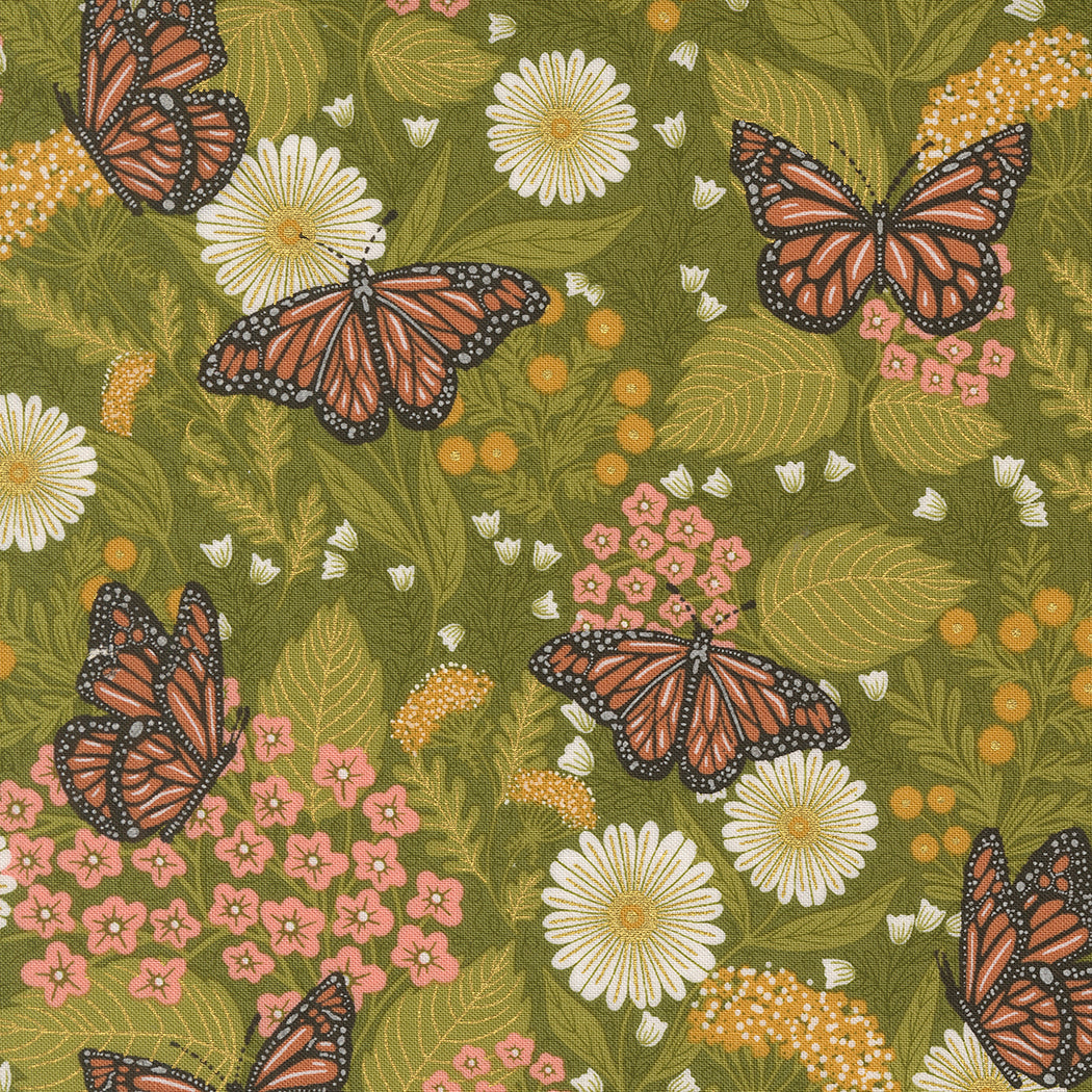 Bee garden for Moda butterfly pattern Ivy background 48412 12M