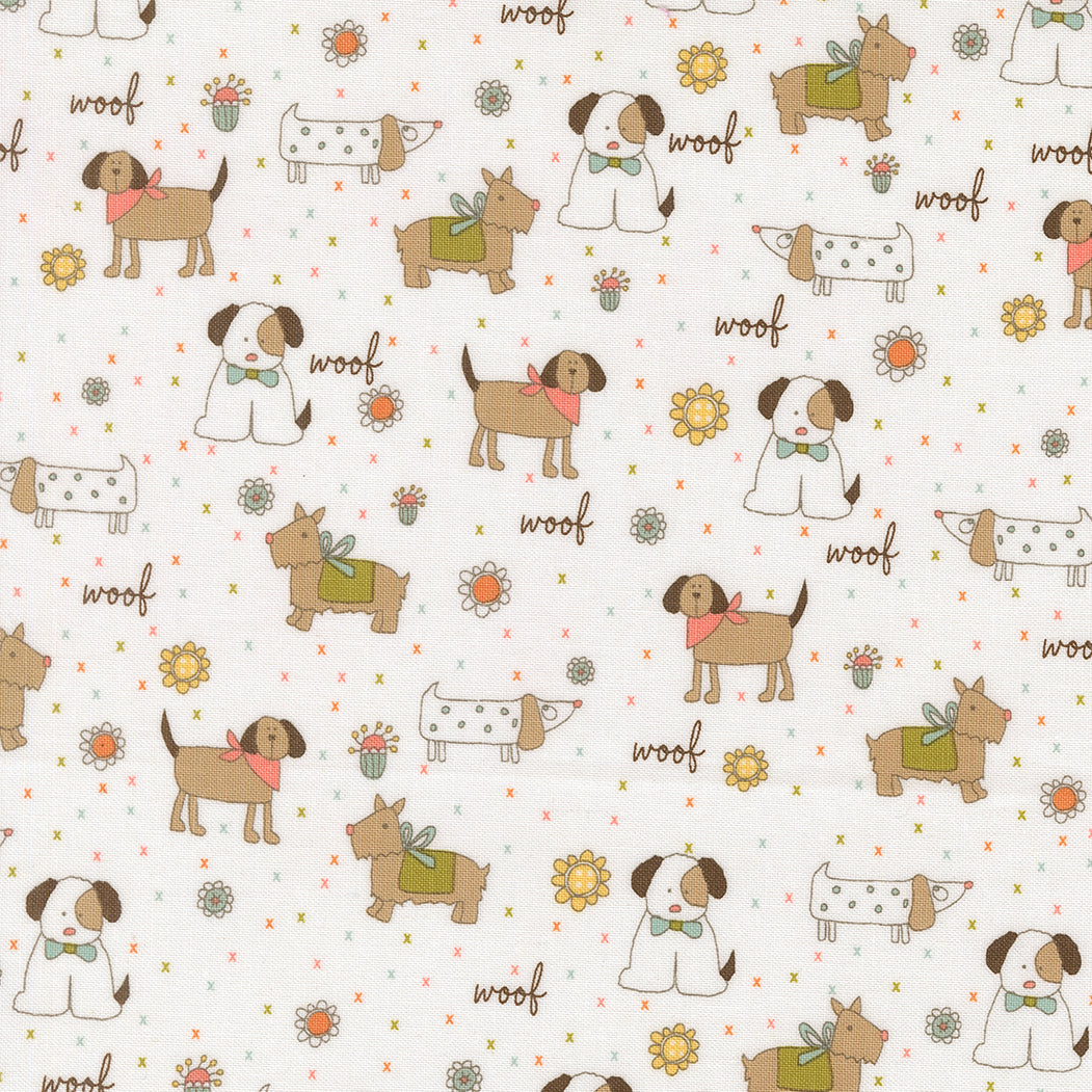 Lucky from Moda - Various dogs on cloud white background 55700 11