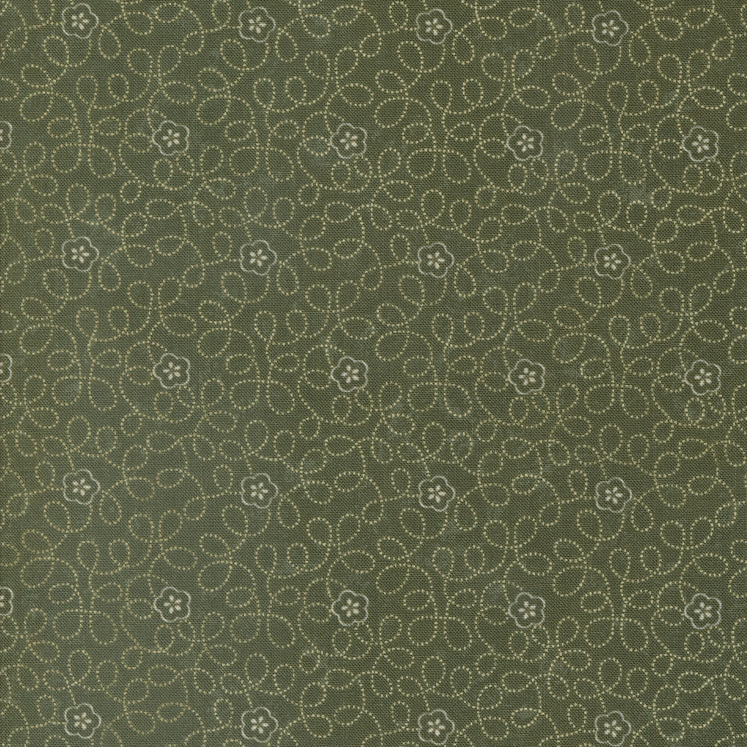 Daisy Lane for Moda Flower meander on Leaf background 9762 15