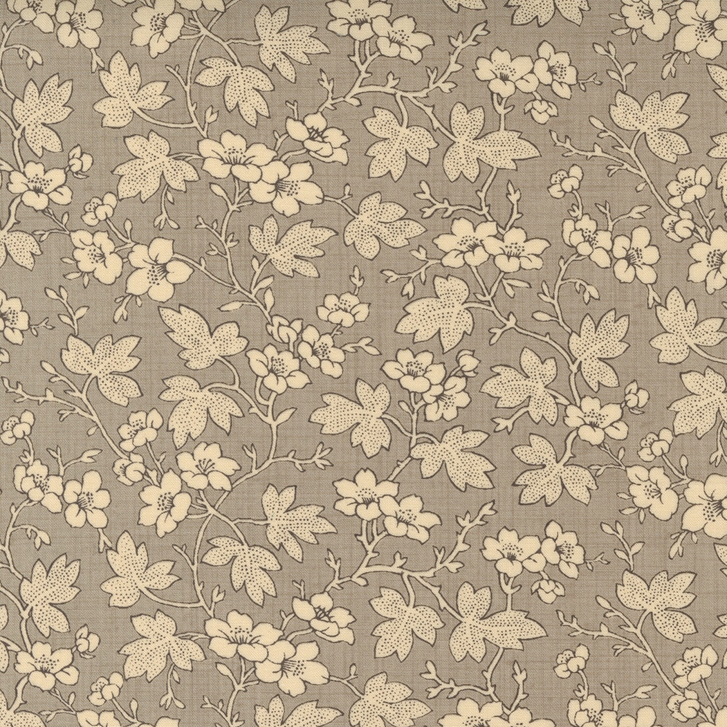 Bonheur de Jour from Moda - Cream floral on taupe 13913 21