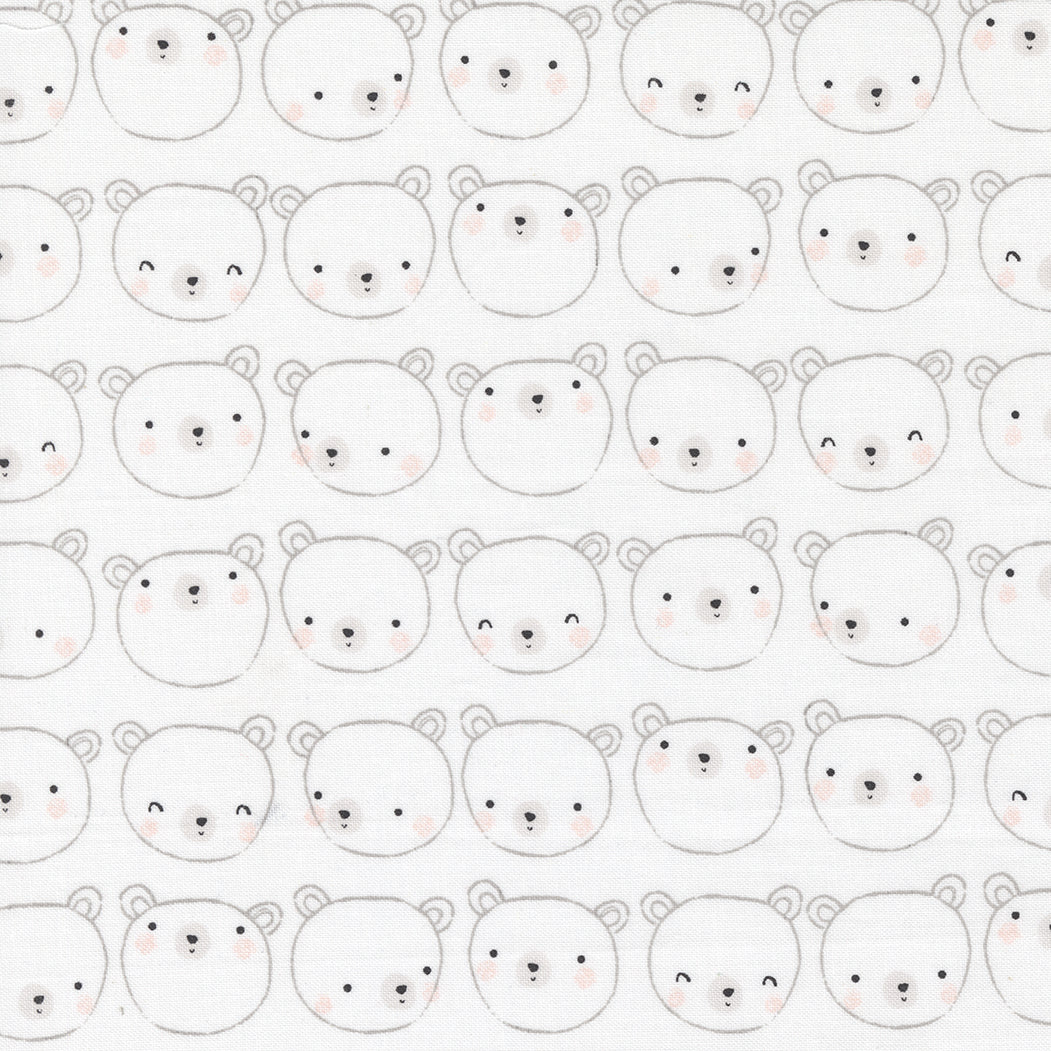D is for Dreams from Moda - Bear faces on white 25122 11