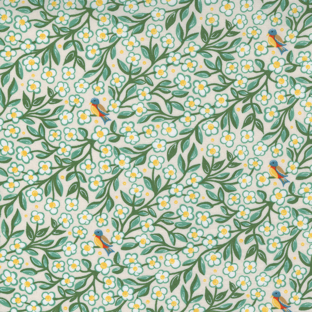 Frankie from Moda white daisy design with bird 30672 11