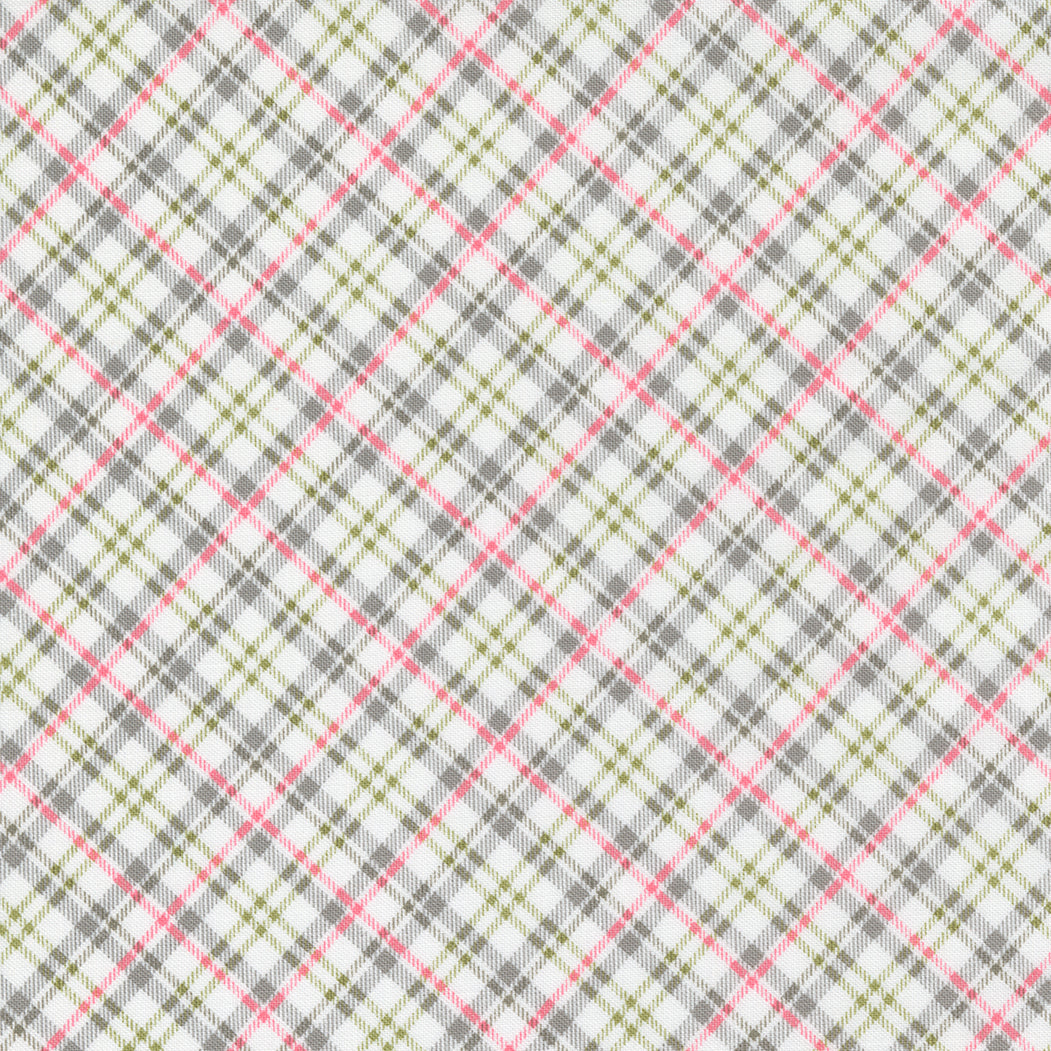 green and pink check fabric from Renew by Moda