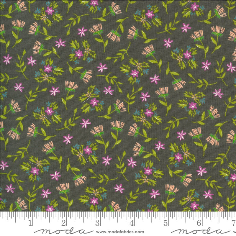 Moda fabric balboa floral on charcoal