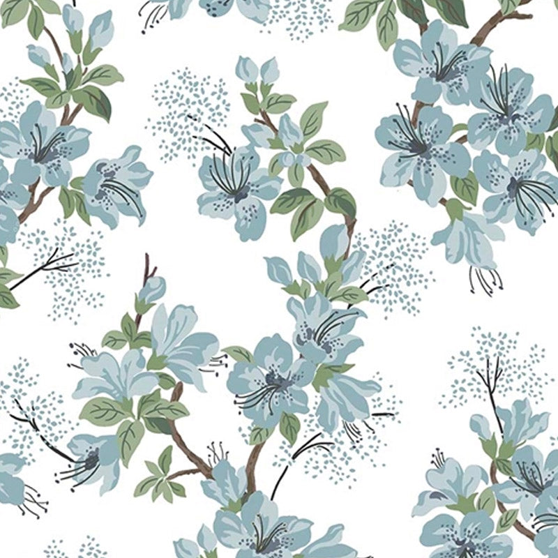 Fresh blue floral design from La Florette by Michael Miller