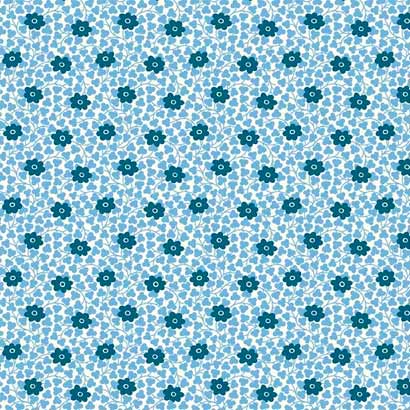 Two tone blue floral print from Liberty.