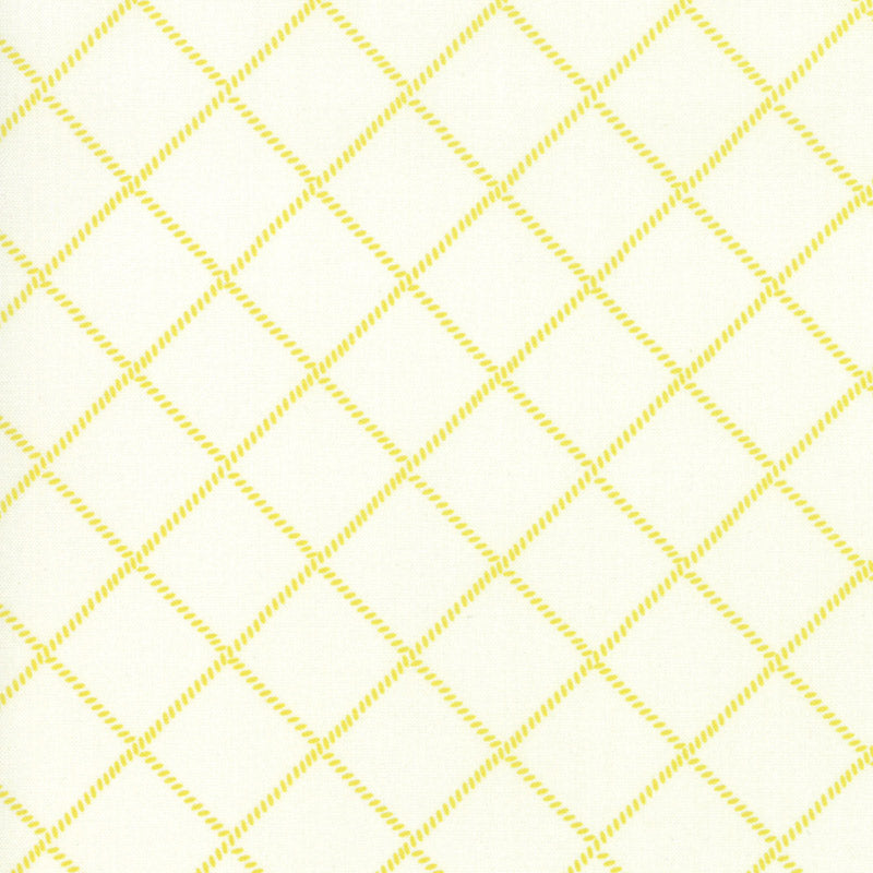 Yellow and white square printed fabric 22323 11
