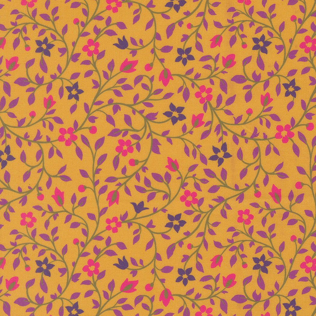 Parlor from Moda - Floral print on Dijon background 11965 19