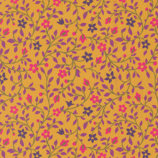 Parlor from Moda - Floral print on Dijon background 11965 19