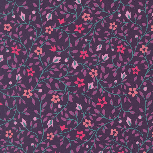 Parlor from Moda - Floral print on plum background 11965 26