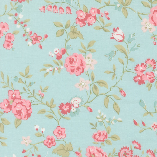 Abide by Brenda Riddle from Moda large floral print on blue background 18790 14