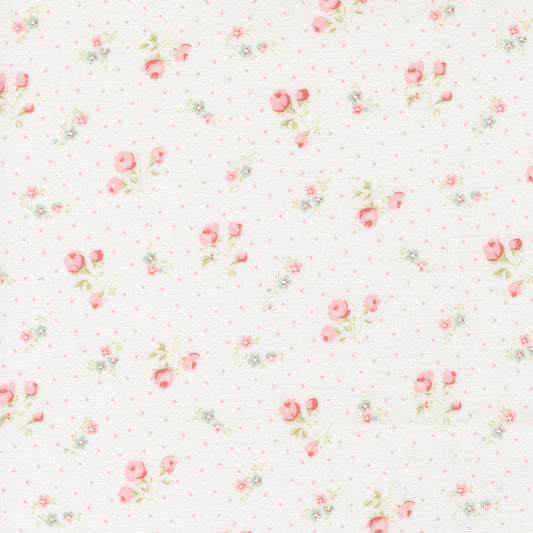 Abide from Brenda Riddle from Moda Medium floral print on white background 18792 11