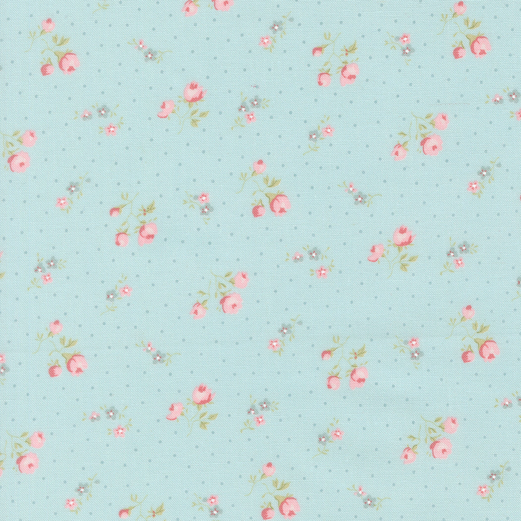 Abide by Brenda Riddle from Moda medium print on blue background 18792 14