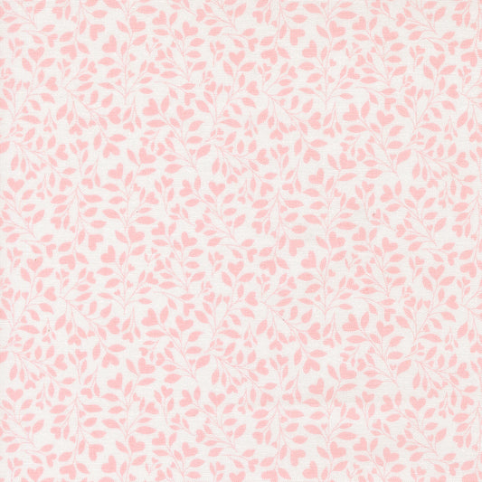 Abide by Brenda Riddle from Moda pink leaf on white 18794 11