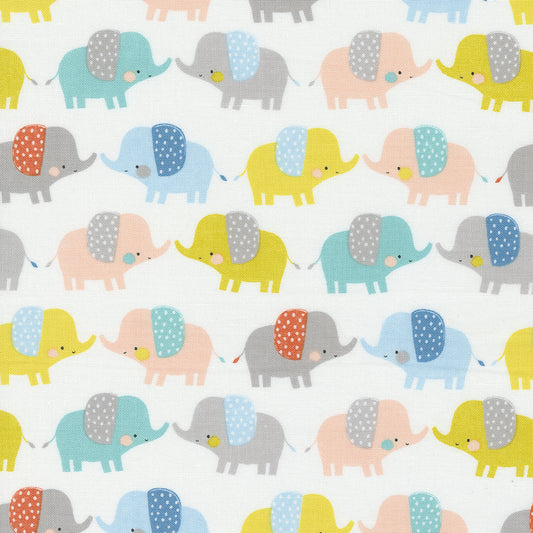 Delivered with Love from Moda - -Elephants on white  25131 11