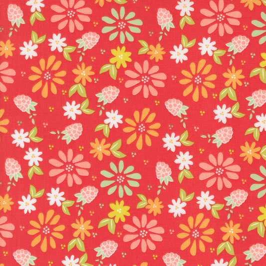 Raspberry Summer for Moda Floral pattern Raspberry background 37690 13