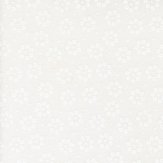 Raspberry Summer for Moda White flower on white. 37695 21