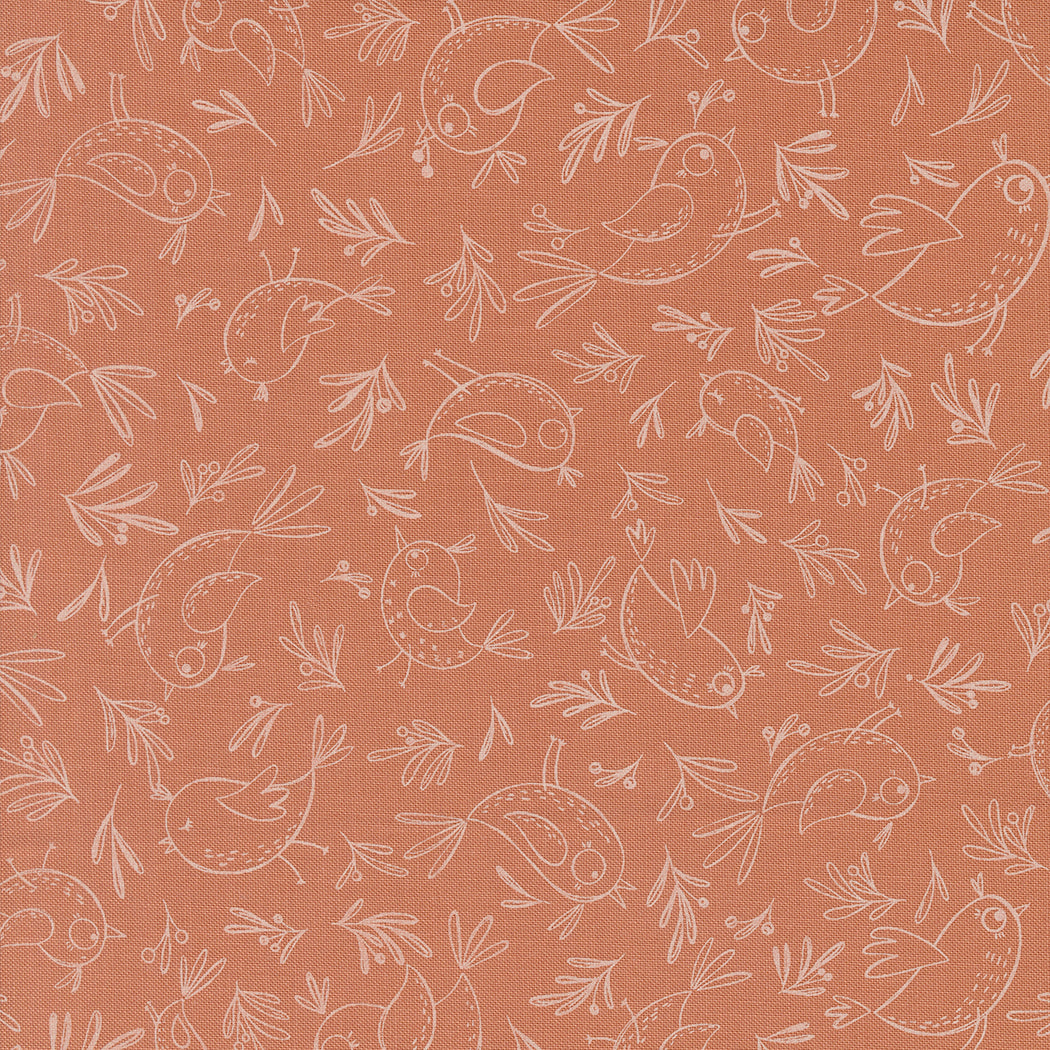 Chirp for Moda bird pattern clay background 38034 14