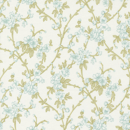 Honeybloom by 3 Sisters from Moda - blue floral with branches on white 44343 11
