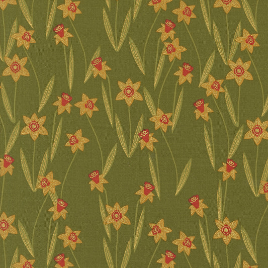 Bee Garden for Moda daffodil pattern ivy background 48413 12M
