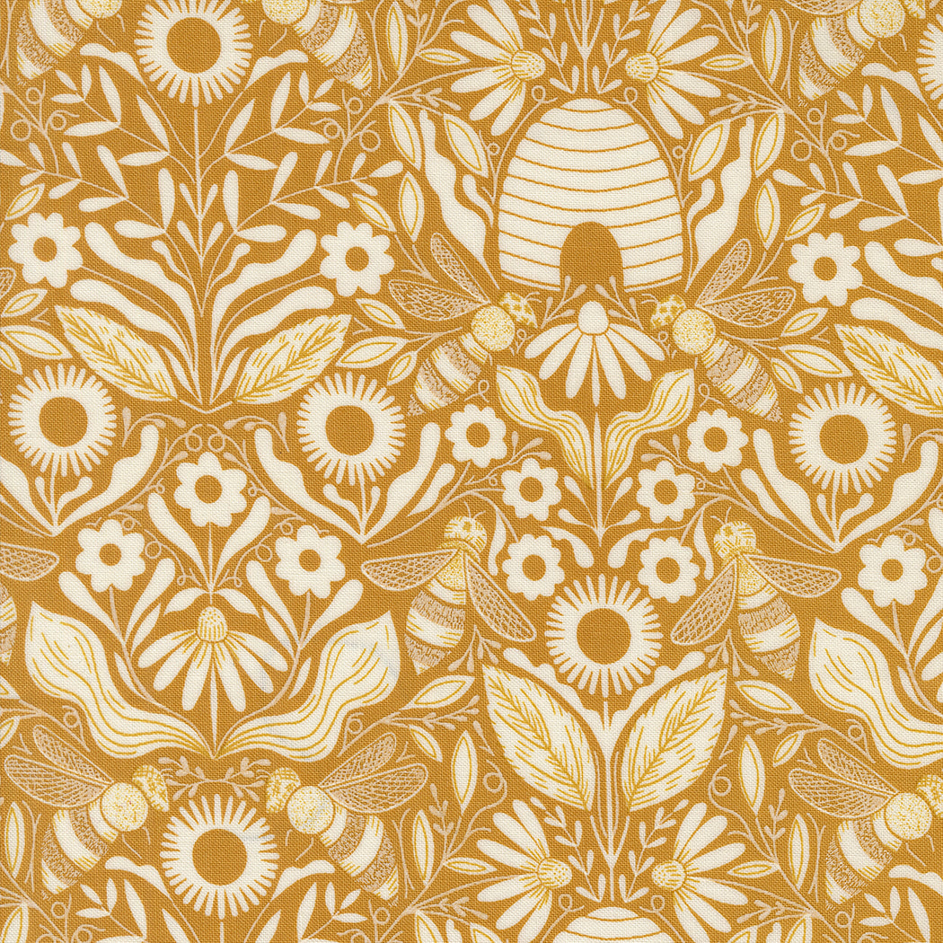 Bee Garden for Moda beehive pattern beeswax background 48414 14
