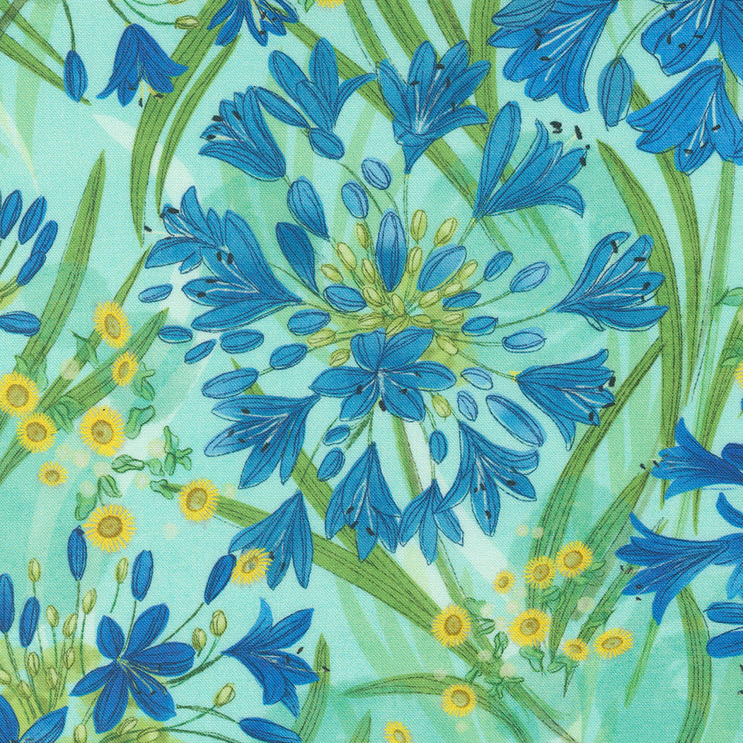 Serena Shores for Moda Floral pattern Aqua 48770 19