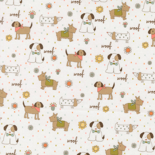 Lucky from Moda - Various dogs on cloud white background 55700 11