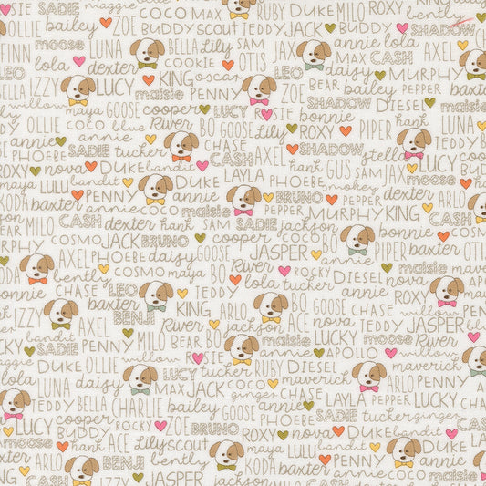 Lucky from Moda - Dog names and faces on cloud white background 55702 11