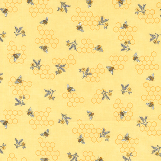 Honey & Lavender from Moda - bees and honeycombs on yellow 56087 12