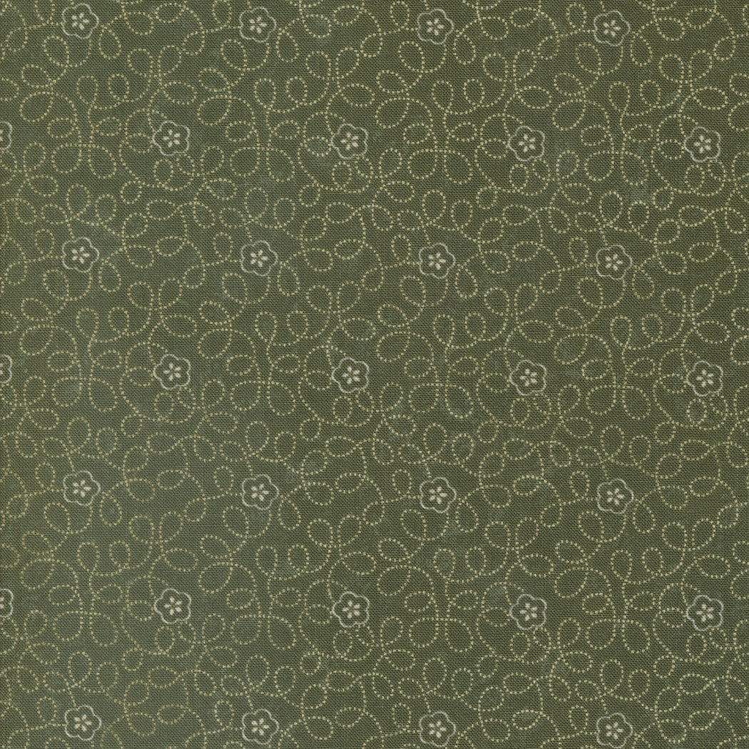 Daisy Lane for Moda Flower meander on Leaf background 9762 15