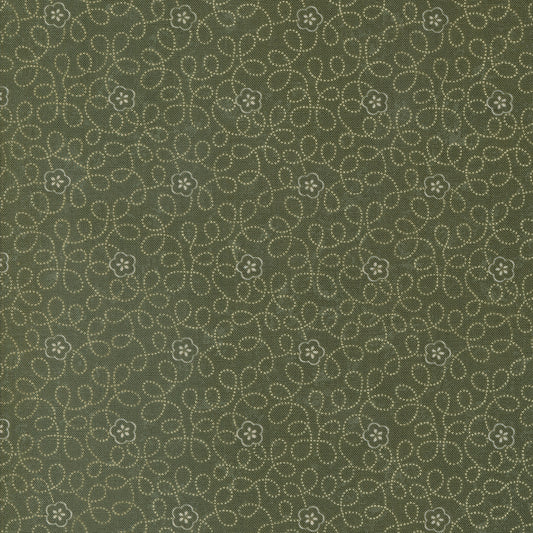 Daisy Lane for Moda Flower meander on Leaf background 9762 15