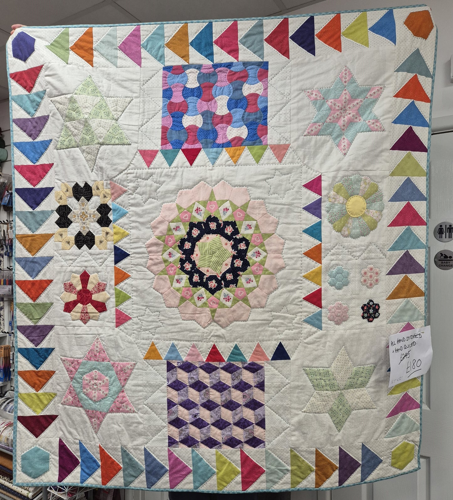 EPP Medallion quilt 57"x52"