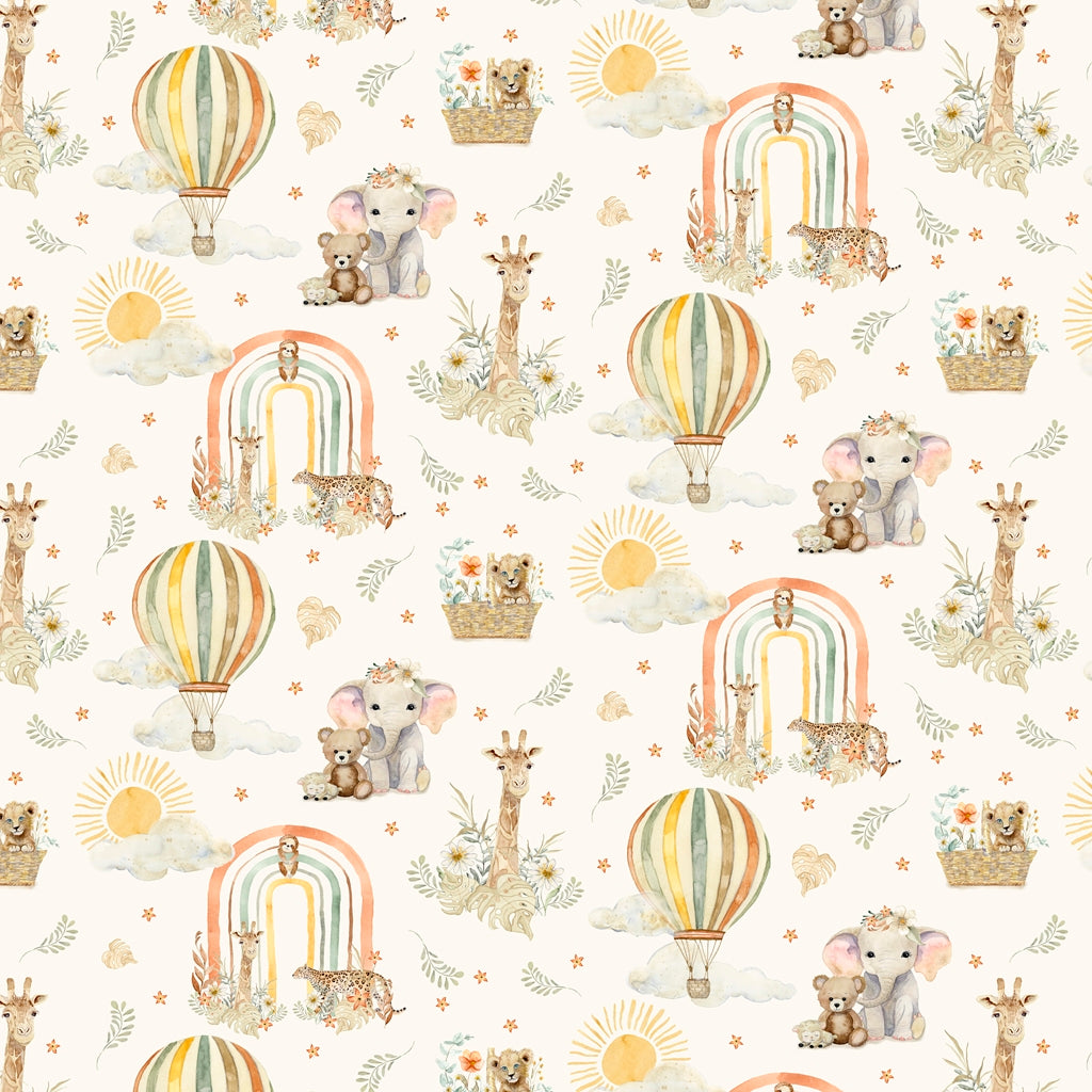 Mini Menagerie wild animals on cream PBMMEN6117E