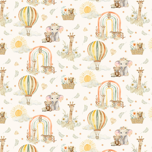 Mini Menagerie wild animals on cream PBMMEN6117E