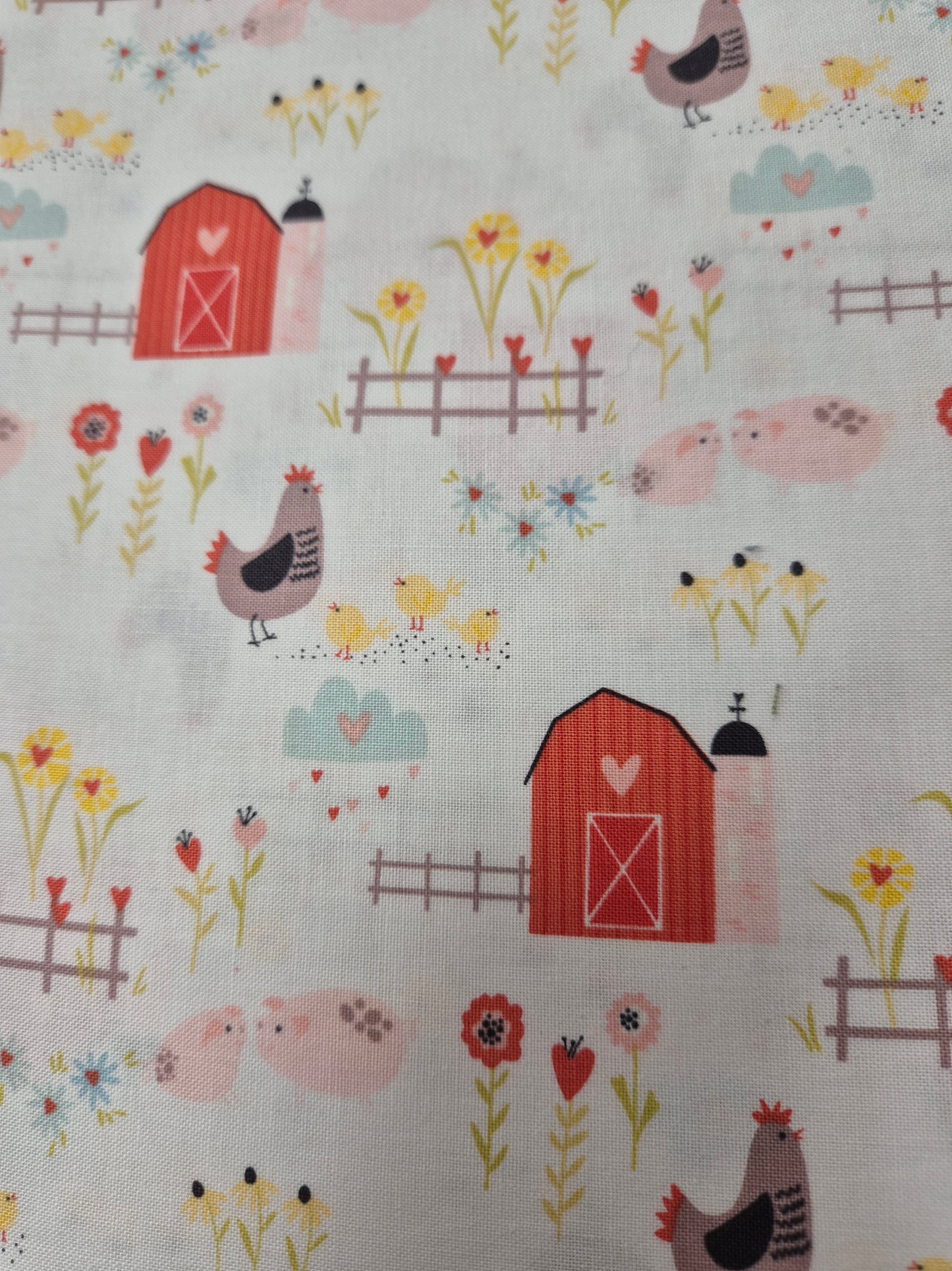 farmland animals pattern fabric