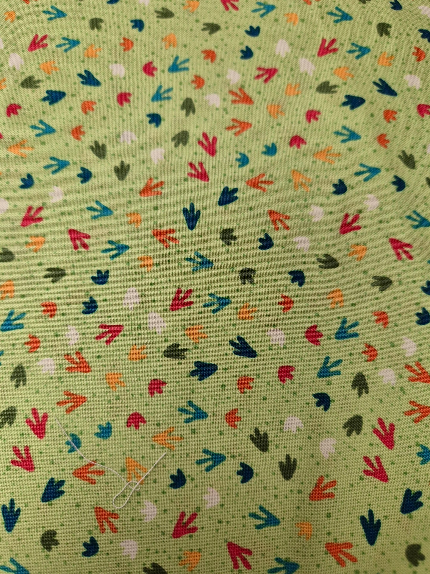 green footprint pattern fabric