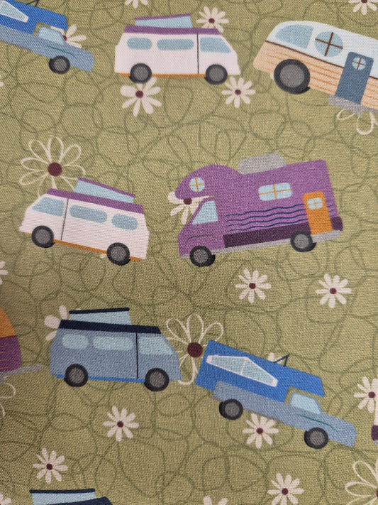 camper van pattern fabric