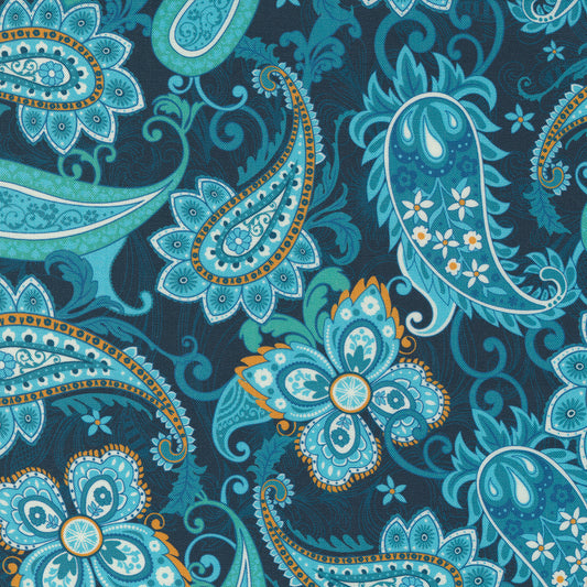 Paisley Rose from Moda large navy print 11881 15