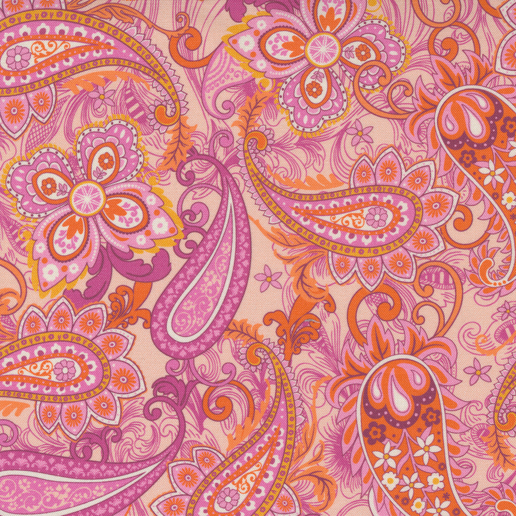 Paisley Rose from Moda Large paisley print in bubblegum pink 11881 22