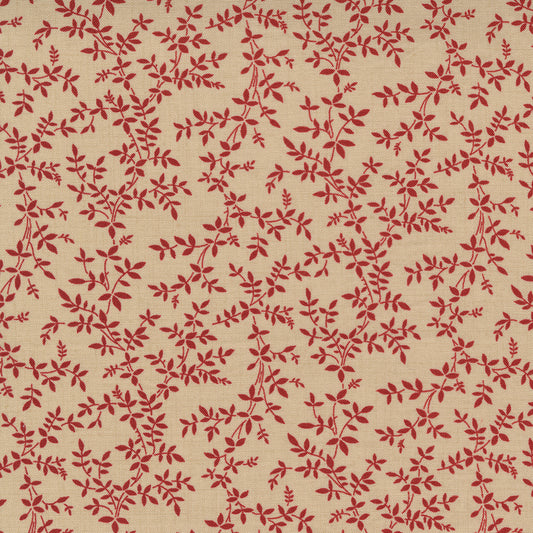 Bonheur de Jour from Moda Red floral design on oyster background 13916 16