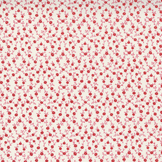 Red berries on cream, small print Belle Isle fabric range by Moda