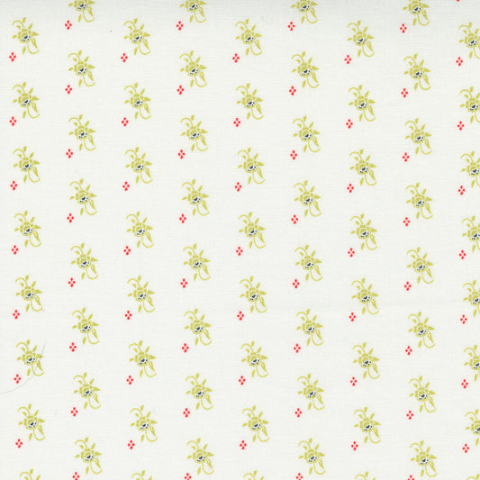 Pretty floral design in green on cream background in Moda's Fresh Fig fabric range