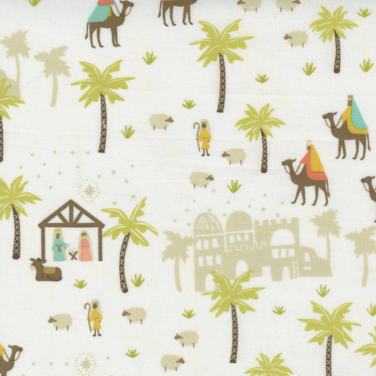 Joyful Joyful from Moda, camels and wise men on cream background 20801 11